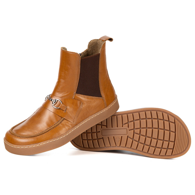 Dámské barefoot boty Scarlet z přírodní kůže zateplené zimní červené