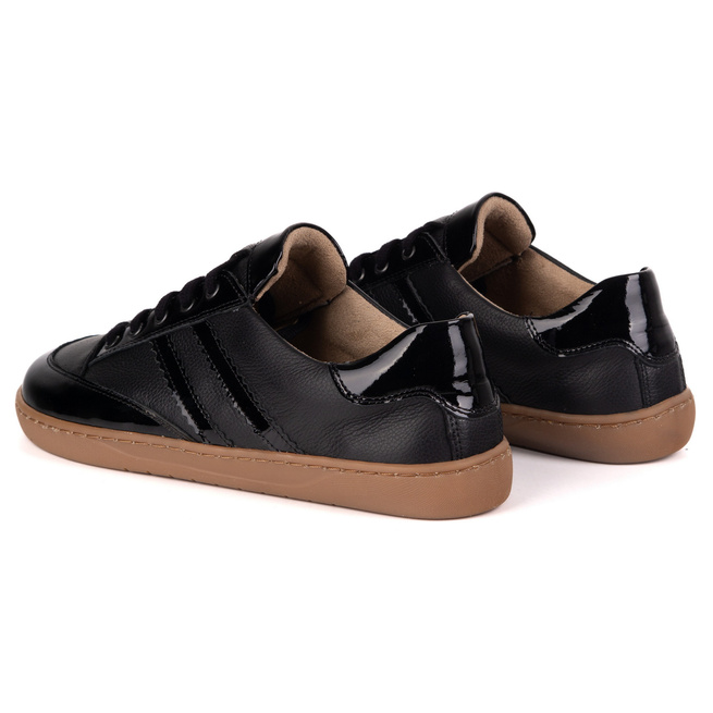 Sneakersy barefoot damskie Kaia Olivier – anatomiczne buty skórzane czarny floter z lakierem