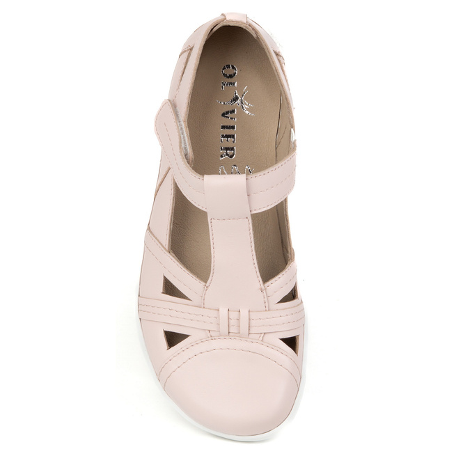 Dámská obuv BAREFOOT Ultralight polobotky Olivier 1285 velcro powder pink