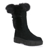 Dámské velurové kozačky s králíkem Pollonus Black 5-1434-004
