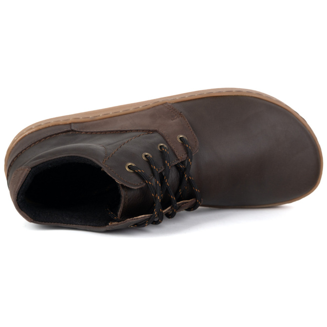 Pánské barefoot zateplené kožené boty Olivier 116KZ brown