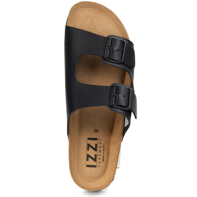 Buty męskie klapki regulowane izzi alex czarna skóra lico