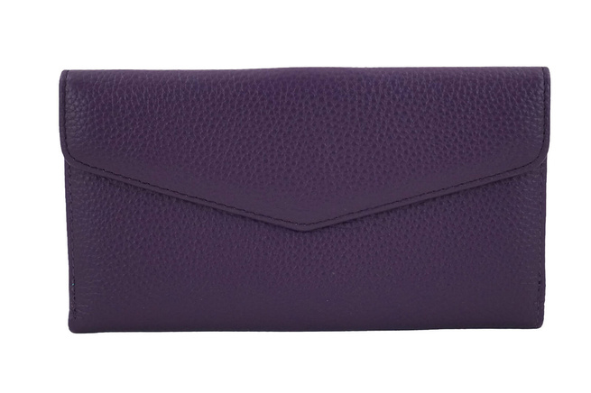Duży portfel ze złotym zapięciem - Fioletowy