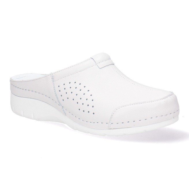 Dámské kožené žabky Pollonus white 5-1401-018