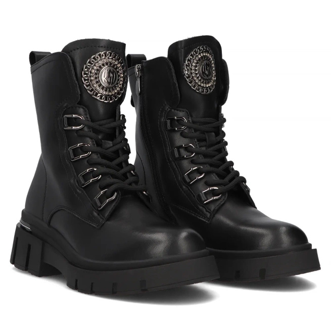 Filippo kožené boty na platformě DBT6521/24 BK černá