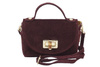 Malá semišová společenská kabelka - bordó
