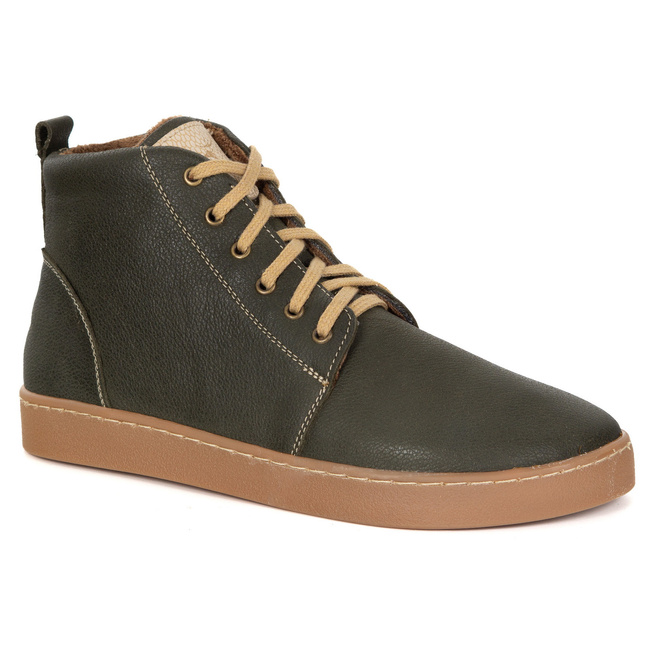 Dámské kožené zimní boty barefoot Z-B04 olive