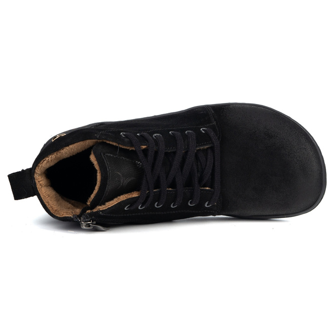 Dámské kožené zimní boty barefoot Z-B04 černé