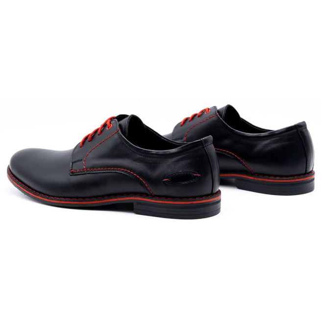 Eleganckie buty męskie skórzane 296LU czarne