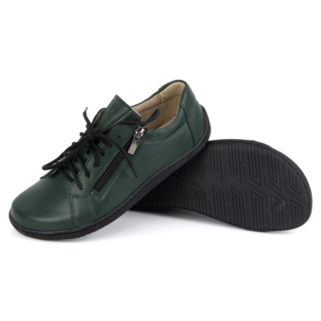 Damskie minimalistyczne buty skórzane barefoot model 1243 zielone