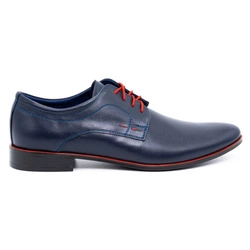 Buty męskie wizytowe skórzane 277 granatowe