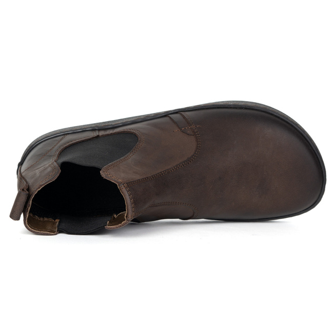 Buty męskie sztyblety barefoot skórzane Olivier 100KZ ciemny brąz