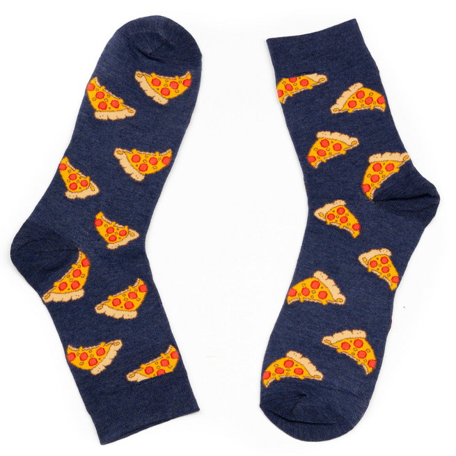 Pánské bavlněné ponožky PIZZA navy blue
