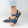 Dámské kožené sandály na suchý zip Pollonus navy blue puma 5-0994-005