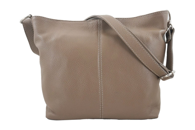 Listonoszka damska skórzana - Barberini's - Beżowe ciemne