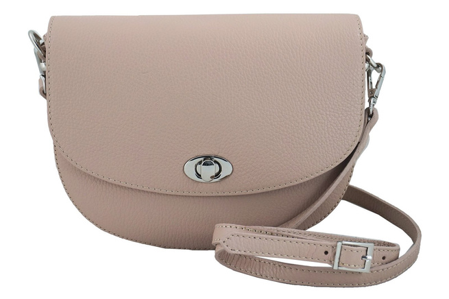 Kožená poštovní taška s ozdobnou sponou - světle modrá