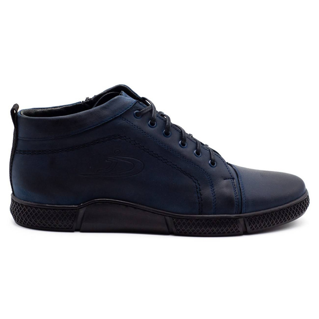 Buty męskie skórzane zimowe K28FPLB granatowe