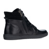 Buty damskie barefoot zimowe skórzane Olivier WINTER czarne za kostkę z zamkiem