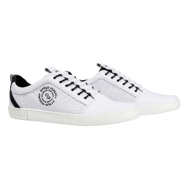 Pánská ležérní kožená obuv 2121P/2 bílá