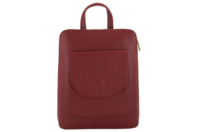 Kožený batoh / poštovní taška - Casual 2v1 - Červená