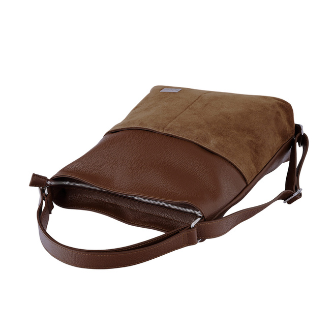 Semišová taška na záda - hnědá