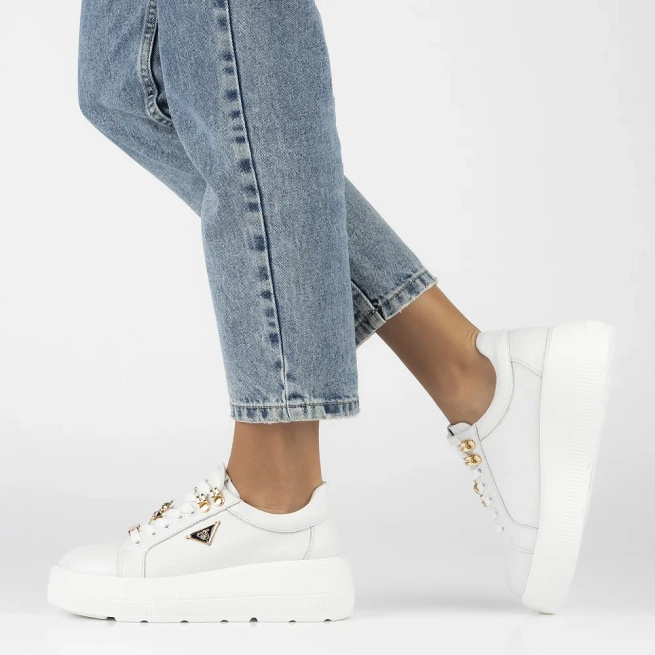 Kožené tenisky Filippo DP6382/24 WH white