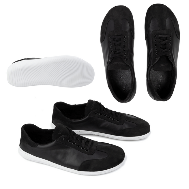 Pánské barefoot minimalistické kožené boty 0742W černé