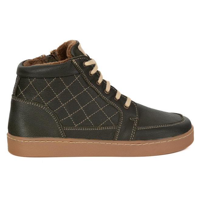 Buty damskie zimowe barefoot skórzane Z-B05 zielone