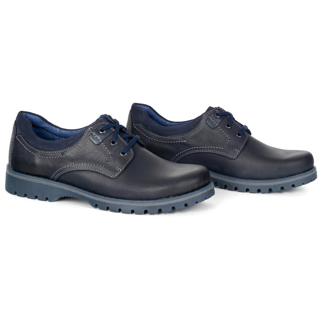 Buty męskie skórzane casual KOMODO 879 granatowe