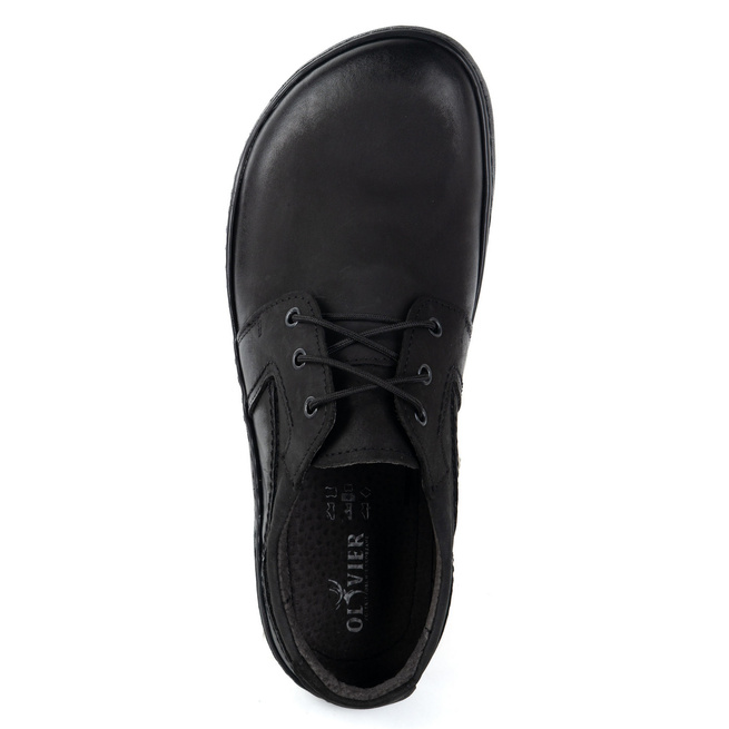 BAREFOOT Pánská minimalistická šněrovací kožená obuv 115KZ black crazy