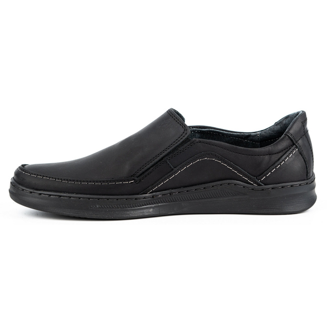 Pánská kožená nazouvací obuv SLIP-ON 216GT černá