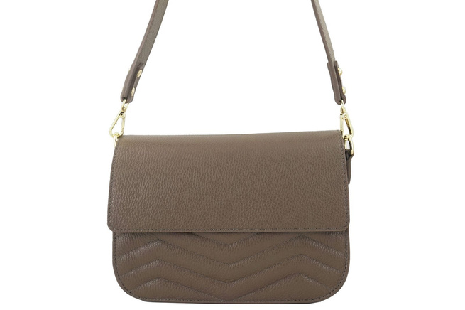 Dámská prošívaná kabelka - postbag - tmavě béžová