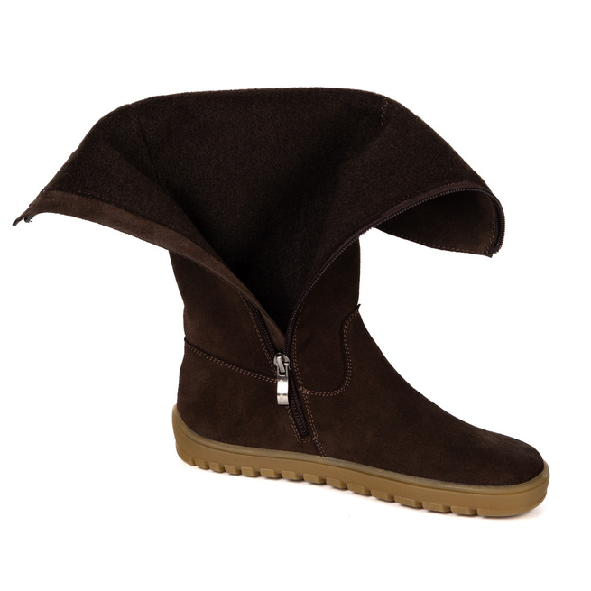 Dámské barefoot kožené boty Olivier Hazel brown velur