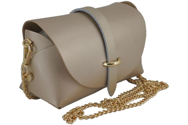 Torebka ze skóry metalizowanej - Złota