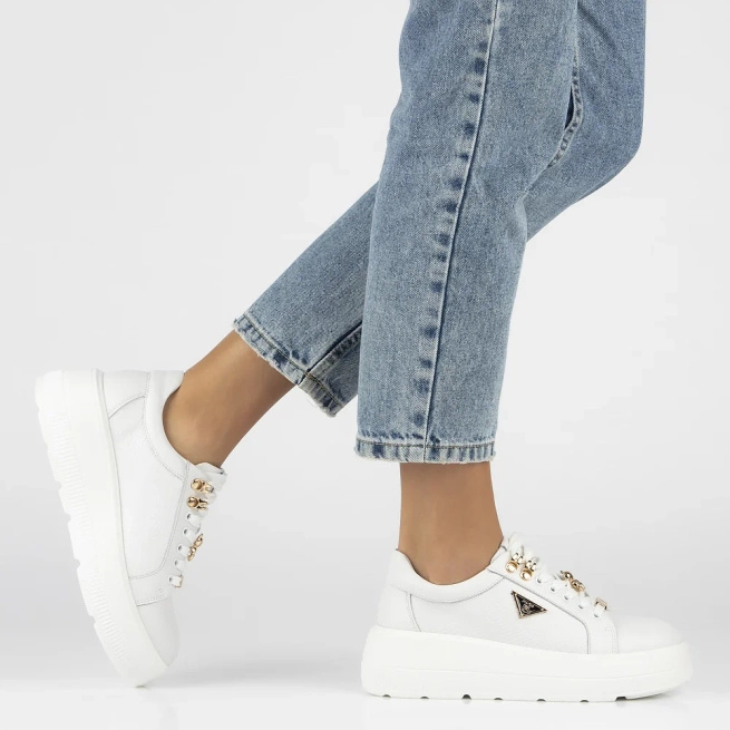 Kožené tenisky Filippo DP6382/24 WH white