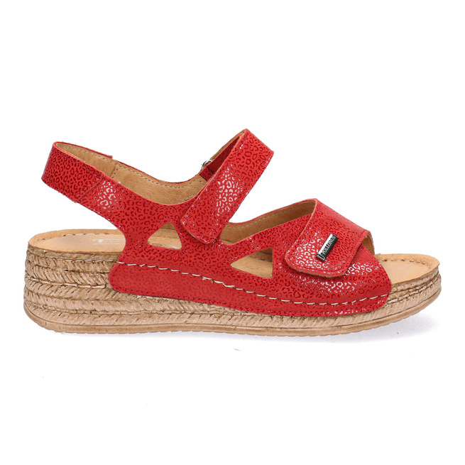 Elegantní kožené dámské sandály Pollonus red puma 5-1642-001