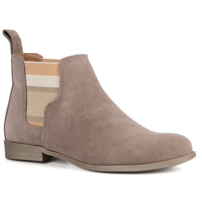 Olivier Grace – damskie botki zamszowe wsuwane, styl casual chic