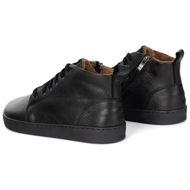 Buty damskie zimowe barefoot skórzane Z-B04 czarne