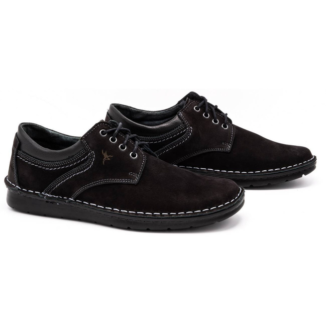 Pánská kožená obuv black nubuck casual 7095 - Olivier shoes