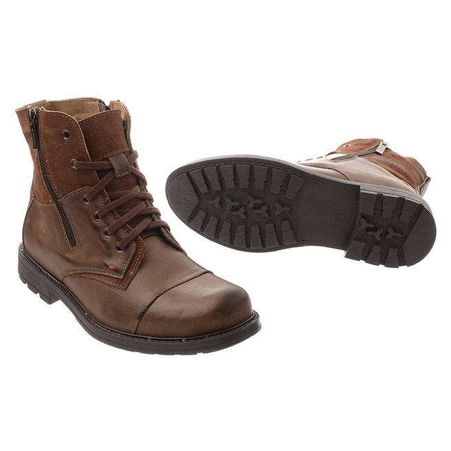 Pánské zimní kožené kozačky 871 brown