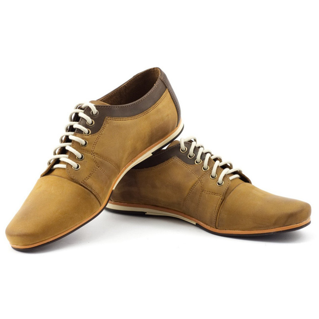 Eleganckie buty męskie do jeansów 730 rude