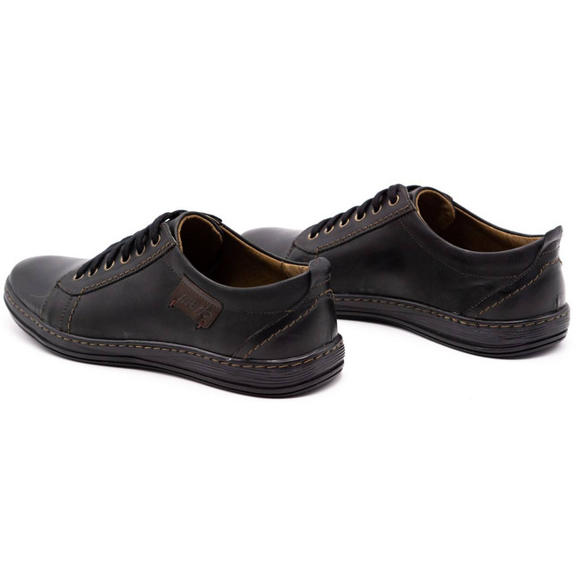 Buty męskie skórzane 695MP czarne