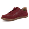 Buty BAREFOOT damskie skórzane minimalistyczne 1287 bordowe z kwiatami