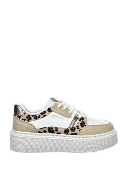 Big Star dámské polobotky SS274357 white leopard print