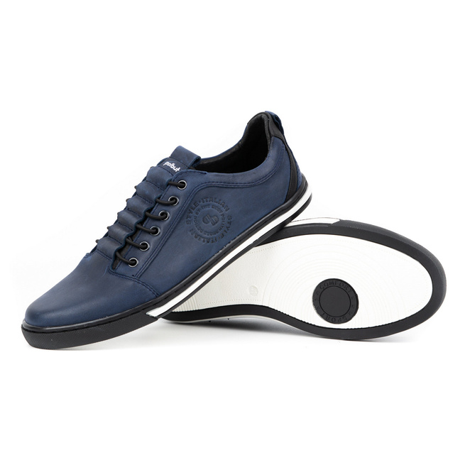 Buty męskie skórzane casual 2121/2 granatowe