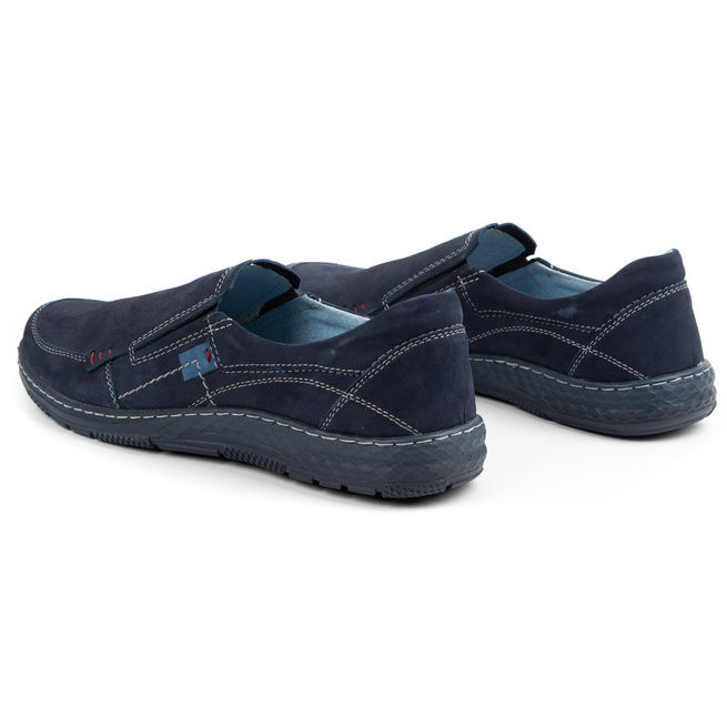 Pánské kožené mokasíny 943MA námořnická modř