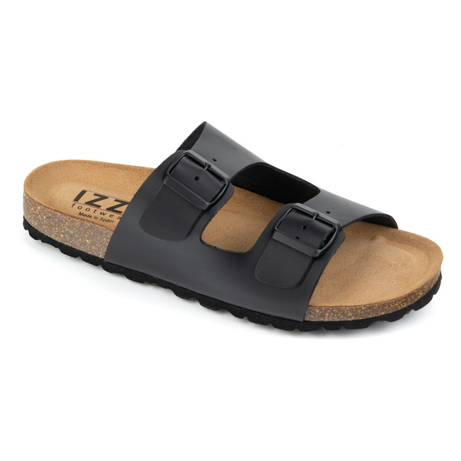 Buty męskie klapki regulowane izzi alex czarna skóra lico