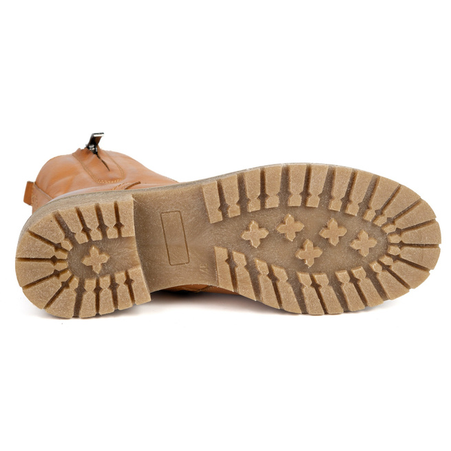 Dámské kožené boty Lauren zateplené vlnou červené