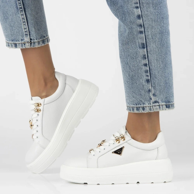 Kožené tenisky Filippo DP6382/24 WH white