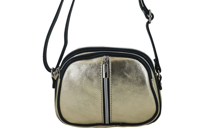 Mała torebka trzykomorowa - Złota